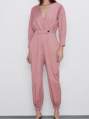 ZARA Rose Pink Utility Jumpsuit